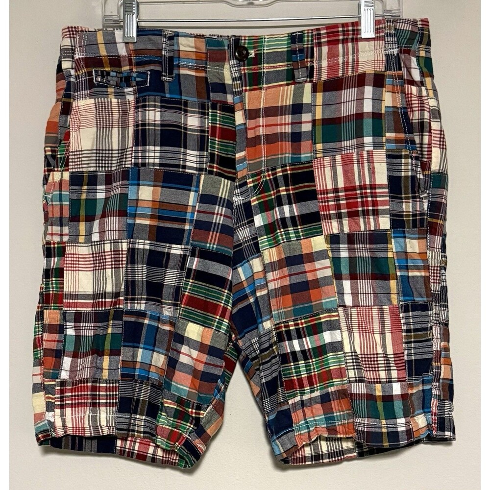 Gap Khakis Madras Shorts Sz 32 100% Cotton Patchwork University Preppy Y2K